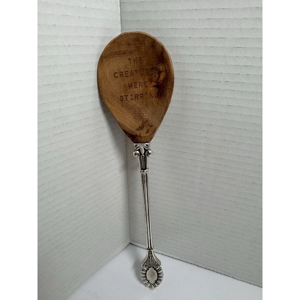 Mud Pie Serving Spoon 12.5 Silver Plated Holiday Twas The Night Before Christmas